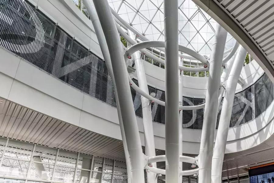 Jenny Holder Light Installation inside of Salesforce Tower